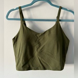 Athleta Elation V-Neck Crop Olive Green D/DD